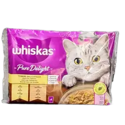 Whiskas Pure Delight Poultry Selection Wet Cat Food in Jelly 4x85g