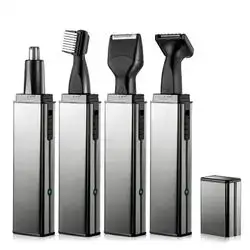 Original Kemei Rechargeable 4in1 Nose Ear Hair Trimmer For Men Electric Beard Stubble Eyebrow Trimmer For Nose Ear Groomer