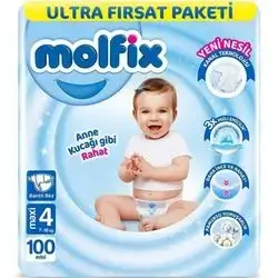 Diapers Molfix number 4 for (7 - 14 kg) 100 Pieces