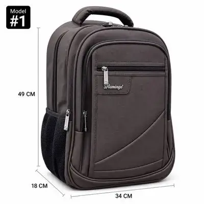 Flamingo Leather Backpack – Model #1, 4 Zippers