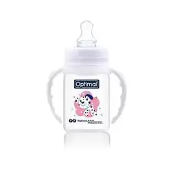 Orthodontic Cleft Lip Narrow Neck Feeding Bottle 140ml (+0) with Handle - White