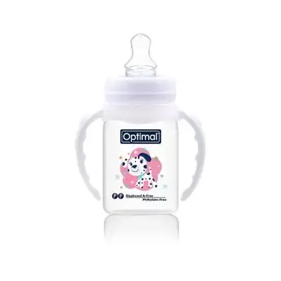 Orthodontic Cleft Lip Narrow Neck Feeding Bottle 140ml (+0) with Handle - White
