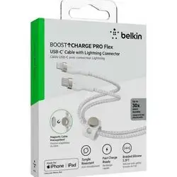 Belkin Boostcharge Pro Flex Usb-C Cable With Lightening Connector White 0922F6