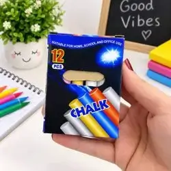 dustless coloured chalks 12 pieces