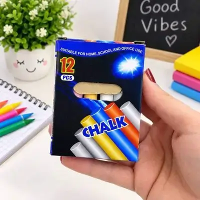 dustless coloured chalks 12 pieces