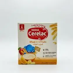 Cerelac infant cereals with milk from 6month wheat & 3 fruits 125g
