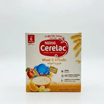 Cerelac infant cereals with milk from 6month wheat & 3 fruits 125g