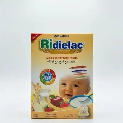 Ridielac infant cereal from 6 month milk& wheat with fruits 200g