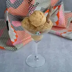 Scoop Ice Cream With Caramel Flavor