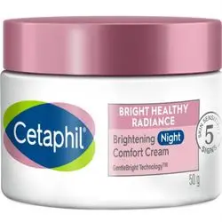 Cetaphil Brightening Night Comfort Cream 50 g//سيتافيل كريم تفتيح الليل المريح - 50 غرام | للبقع الداكنة ولون البشرة غير المتساوية | حمض الهيالورونيك والنياسيناميد | خالٍ من العطور | يوصي به اطباء الجلدية