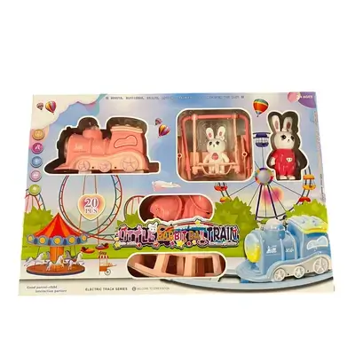 Large Rabbit Battery Train Track - Pink