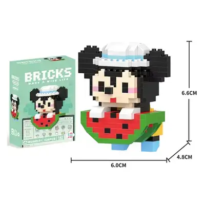 Nano Block Cartoon DIY Mini Building Bricks Toy (Mickey Mouse Watermelon)