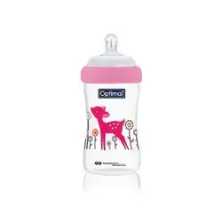 Breast-Like Extra Wide Neck Feeding Bottle 240ml (+6) - Pink