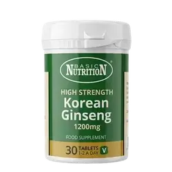 Korean Ginseng 1200mg 30 Tablets _ BASIC NUTRITION
