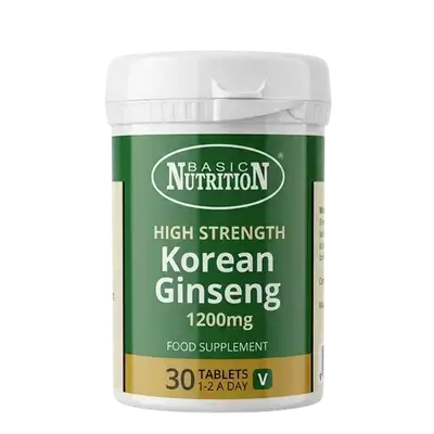 Korean Ginseng 1200mg 30 Tablets _ BASIC NUTRITION