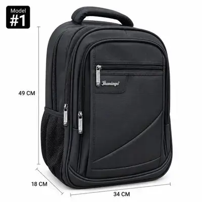 Flamingo Leather Backpack – Model #1, 4 Zippers