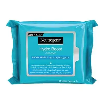 نيتروجينا هيدروبوست مناديل للوجه 25قطعة//Neutrogena® Hydro Boost® Cleansing Facial Wipes