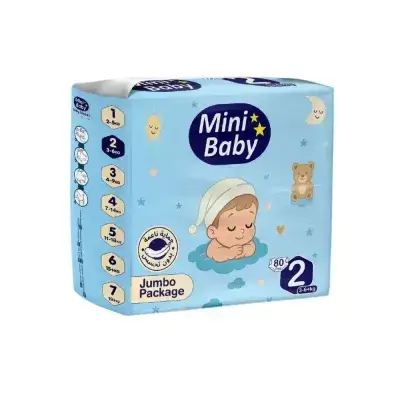 Mini Baby - Jumbo Diapers Size 2 (3-6 kg) - 80 Pieces