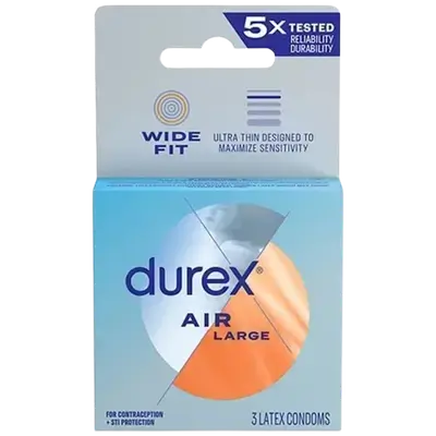 Air Large Wide Fit Ultra Thin 3 Latex Condoms _ Durex