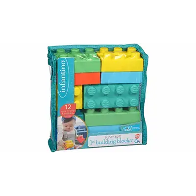 Infantino Super Soft 1st Building Blocks - 12 pieces Set