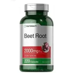 Horbaach Beet Root Powder Capsules | 220 Pills | Herbal Extract
