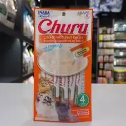 Inaba Churu Cream ( Chicken With Beef Recipe ) 4 Tubes