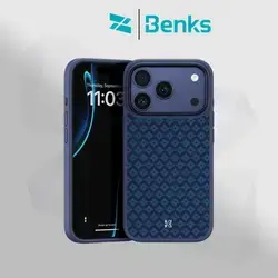 BENKS ArmorGrid ArmorPro Case built with Kevlar for iPhone 17 Pro Max - Azure Blue