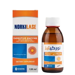 Norkilase (Alpha Amylase 2000 U.CEIP/1gm) Digestive Enzyme with Artificial Orange Flavor 120ml _ NORK Pharmaceuticals