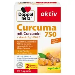Doppel herz Curcuma 750mg + Vitamin D3 1000 I.U