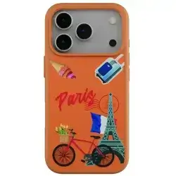 Levelo Vallo PU Leather Case for iPhone 17 Promax-orange paris