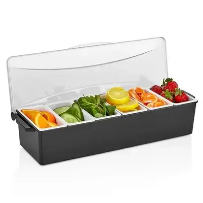 6 Comp.Garnish Tray With Lid