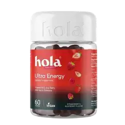 Ultra Energy Strawberry & Raspberry Flavor 60 Gummies _ hola