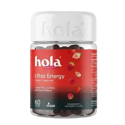 Ultra Energy Strawberry & Raspberry Flavor 60 Gummies _ hola