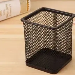 Pen Holder Metal Mesh square black