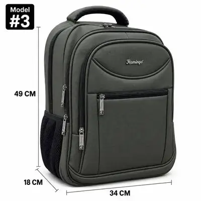Flamingo Leather Backpack – Model #3, 4 Zippers