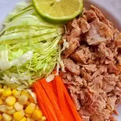 Tuna Fish On Rice With Vegetables