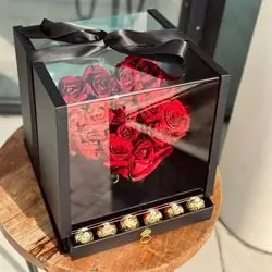 Valentine Flower Box with Chocolate