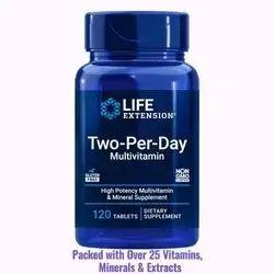Life Extension Two-Per-Day Multivitamin - Packed with Over 25 Vitamins, Minerals & Extracts -Vitamins B6, C, D - Zinc - 120 Tablets