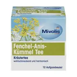 Mivolis fennel, anise and caraway tea to help bloating and digestion