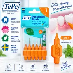 TePe Interdental Brush Original – Size 1, Pack of 6 Brushes
