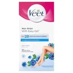 Veet Wax Strips With Easy Gel For Sensitive Skin 20pcs