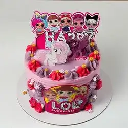 Vanilla Birthday Cake with Picture Decoration - K8