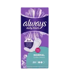 Always Daily Liners Normal 3in1 Comfort Protect 20 Scented Pantyliners