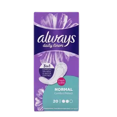 Always Daily Liners Normal 3in1 Comfort Protect 20 Scented Pantyliners