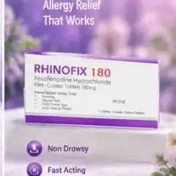 Rhinofix 180 (Fexofenadine Hydrochloride 180mg)  10 Film-Coated Tablets