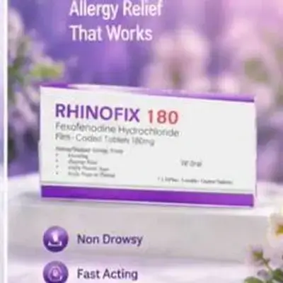 Rhinofix 180 (Fexofenadine Hydrochloride 180mg) 10 Film-Coated Tablets