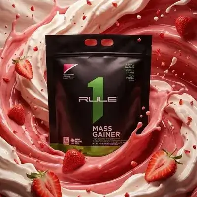 R1-Mass Gainer High Calorie Weight Gainer-Strawberry and cream 5.18 kgs