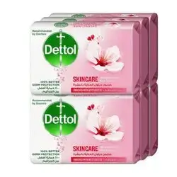 Dettol Skincare Bar Soap, Rose & Sakura Blossom Scent, 120g x 6