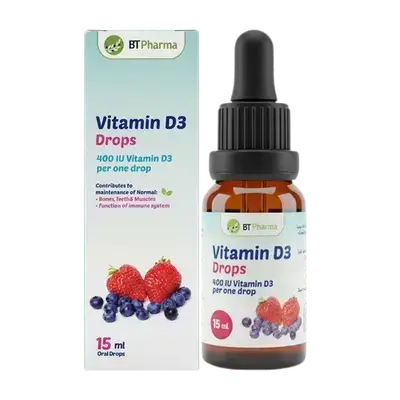 Vitamin D3 Drops 400IU Per One Drop For Boons Teeth & Muscles 15ml _ BT Pharma