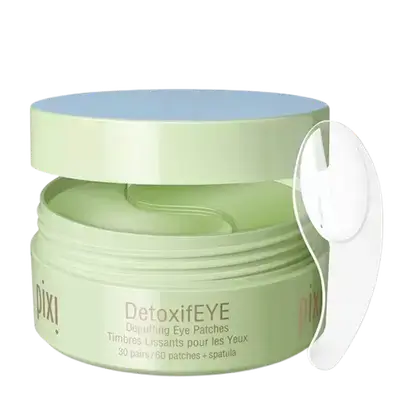 DetoxifEYE Caffeine & Cucumber Depuffing Eye Patches 60 Patches + Spatula _ Pixi